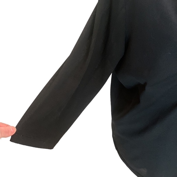 George Black Sheer Three Quarter Sleeve Gathered V Neck Blouse Size 20 - Picture 4 of 7